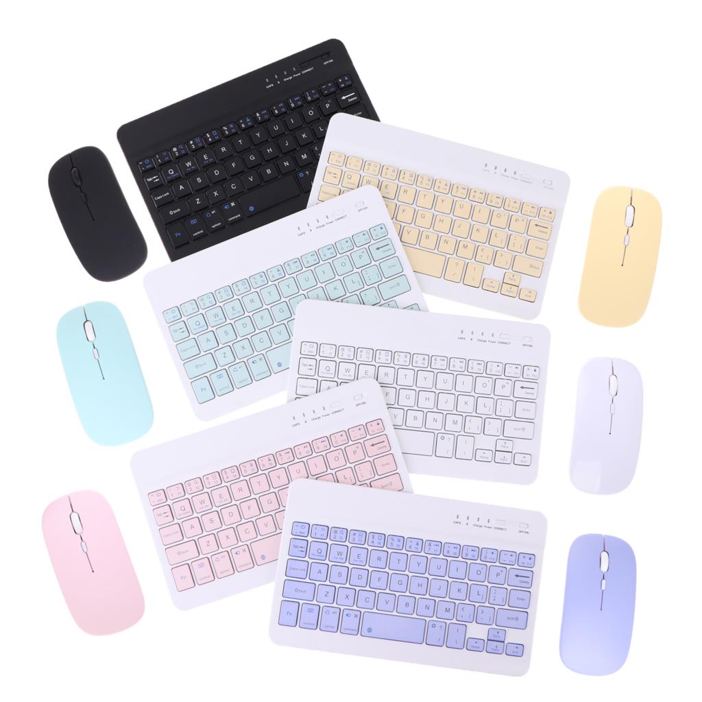 1 Set Wireless Keyboard Mobile Phone Tablet Computer Bluetooth-compatible Keyboard+Mouse Set 20*12.5cm