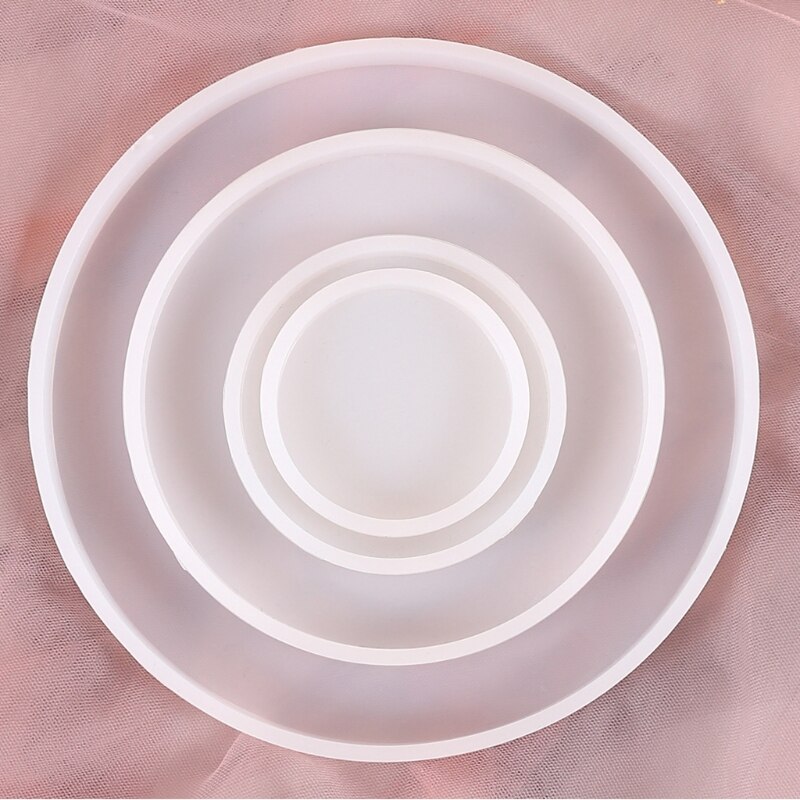 Round Tray Silicone Casting Epoxy Molds For DIY Resin Tray Coaster Jewelry Findings Tools Uv Epoxy Mould Handmade Craft Making