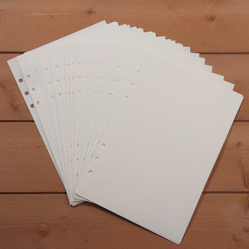 90 Pages A5 Notebook 6 Holes Refill Dot Grid Notebook Diary Refills Inserts for A5 Loose Leaf Notebook