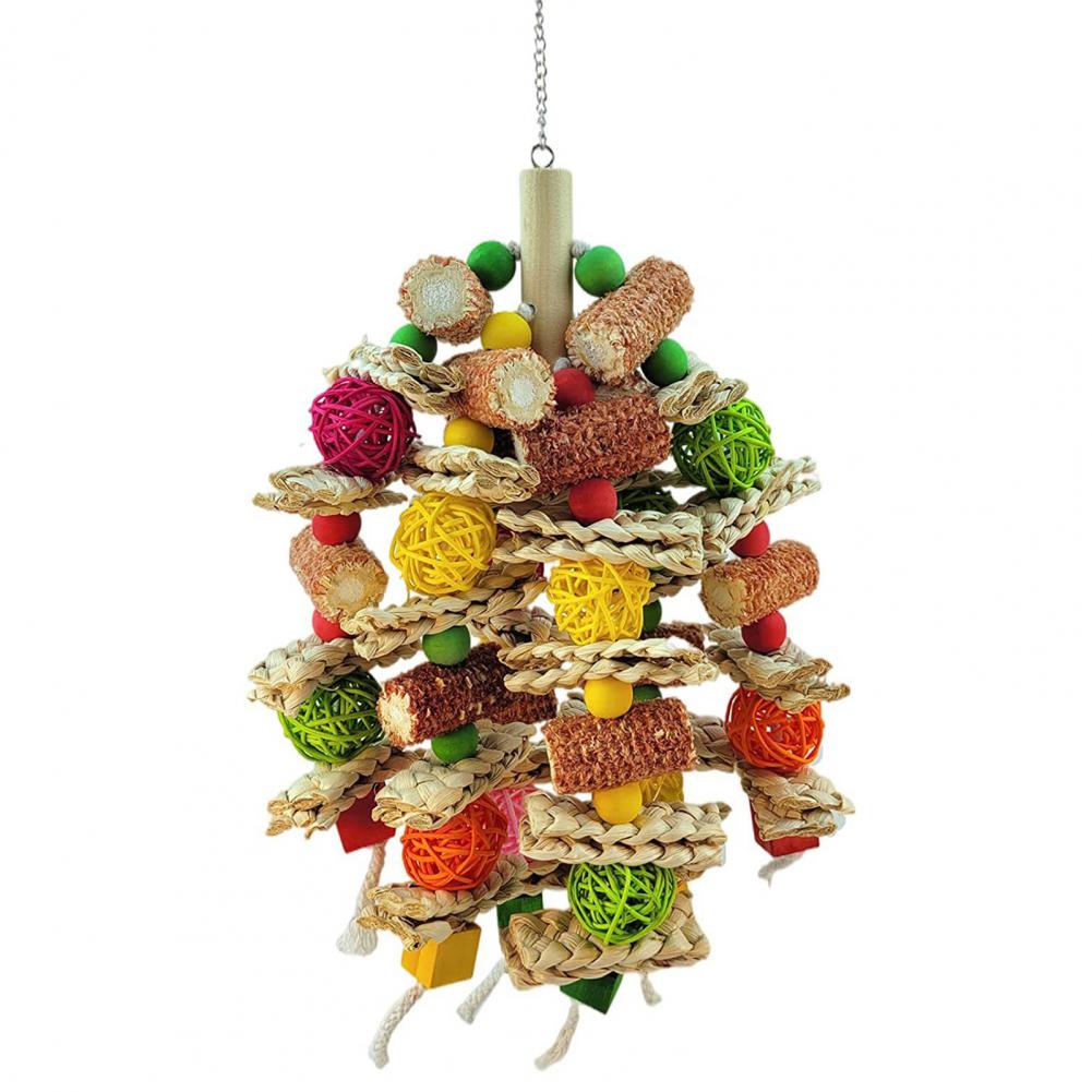 Vogelspeelgoed, vogelversnippering, foerageerspeelgoed, parkiet speelgoed, kauwen, hangend speelgoed, vogelversnipperd papier, vogelkooi-accessoires, vogeltouw baars voor Conure Valkparkiet parkieten