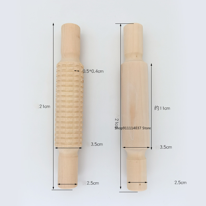 Rodillo de textura de madera para cerámica, herramientas prensadas de celosía a rayas, rodillo de barro en relieve, bricolaje