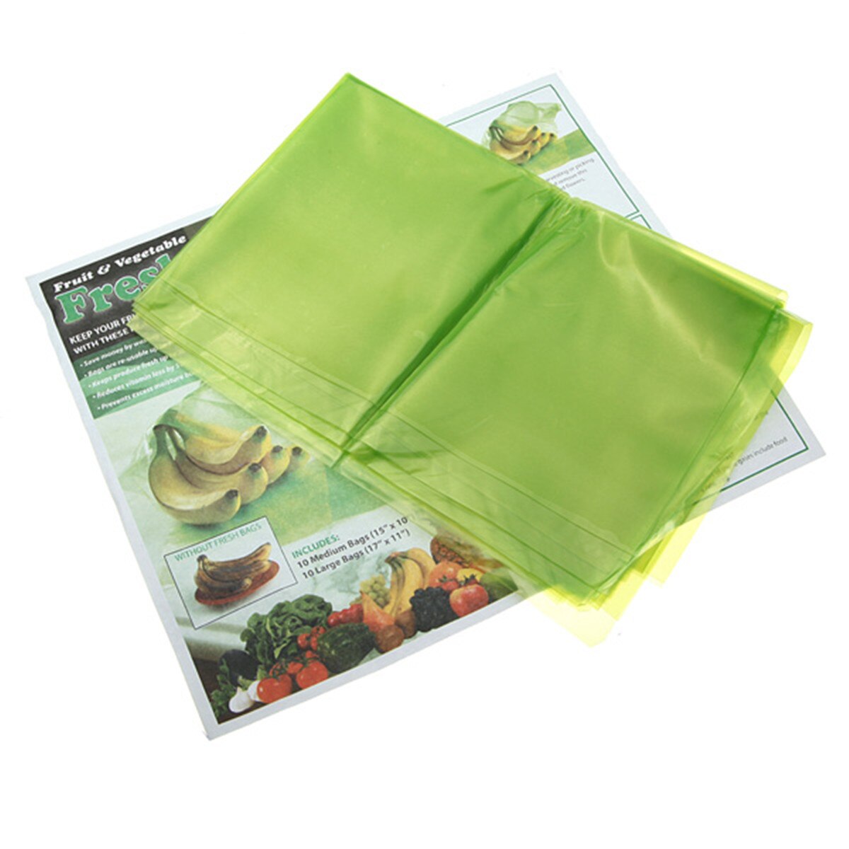 20PCS Green Fresh Bags Kitchen Storage Food Vegetable Fruit and Produce Reusable Life Extender Price