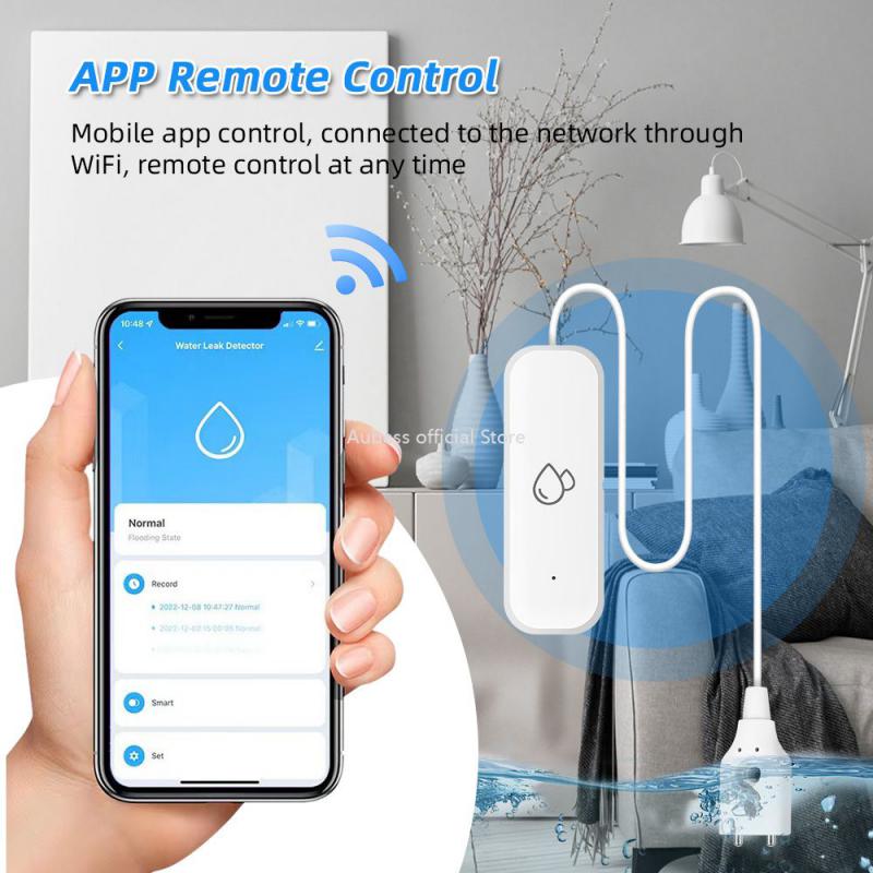 Aubess Tuya WiFi ZigBee Water Leak Detector Water Leakage Sensor with Buzzer Overflow Detector via Smart Life Remote Monitoring