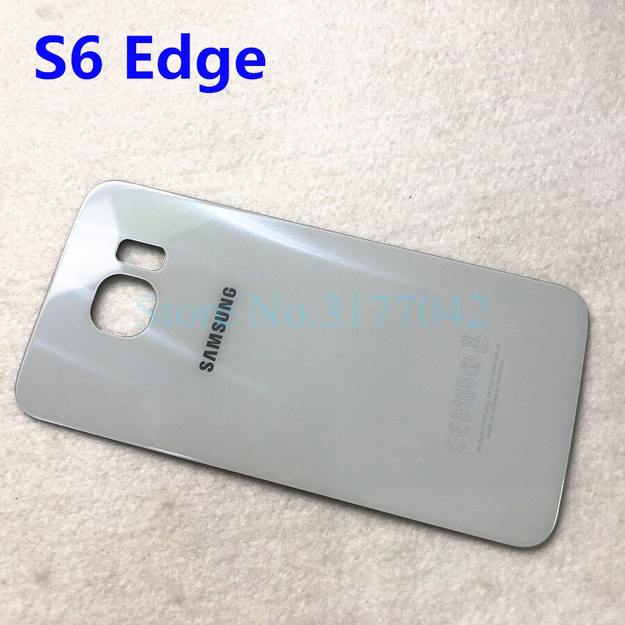 Funda de batería trasera para SAMSUNG Galaxy S6 Edge S6 + S6 Edge Plus G925 G925F G920 G920F G928 funda trasera de vidrio G928F: S6 Edge white