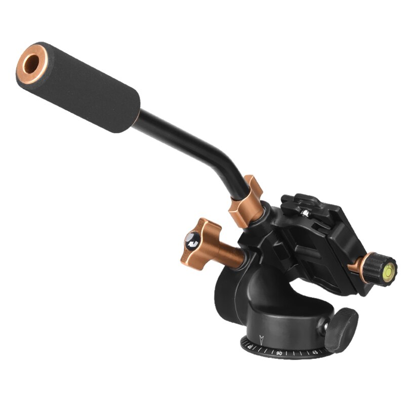 Profissão Q08S 3-Way Fluid Cabeça Balancim Vídeo Tripé de Alumínio Bola de Cabeça para DSLR Camera Tripod
