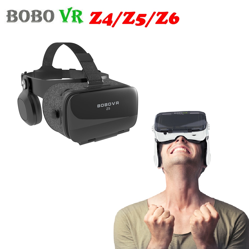 BOBOVR Z4/Z5/Z6 Leather 3D Virtual Reality VR Glasses Cardboard Helmet Headset Stereo BOBO VR for 4-6&#39; Mobile Phone Smartphone