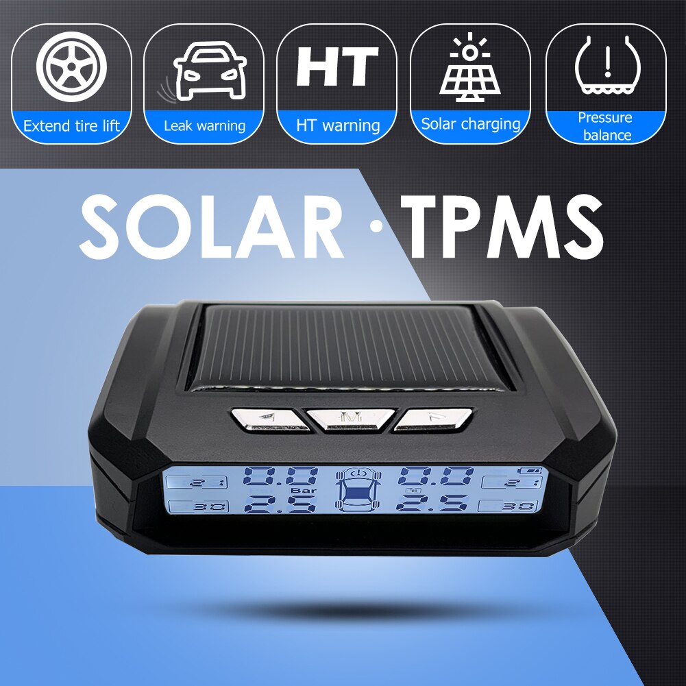 Car Tire Pressure Alarm Monitor System AN05 Wireless Solar Car TPMS Auto Tire Pressure Monitoring Tyre Temp Warning System
