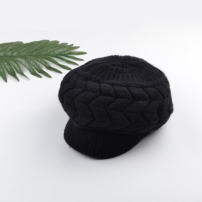 Winter Vrouwen Winter Luxe Dot Hoed Vrouwen Hoeden Elasticiteit Hoge Elasticiteit Warme Caps Cap Hoed Meisje Cap effen Kleur Vrouwelijke: black