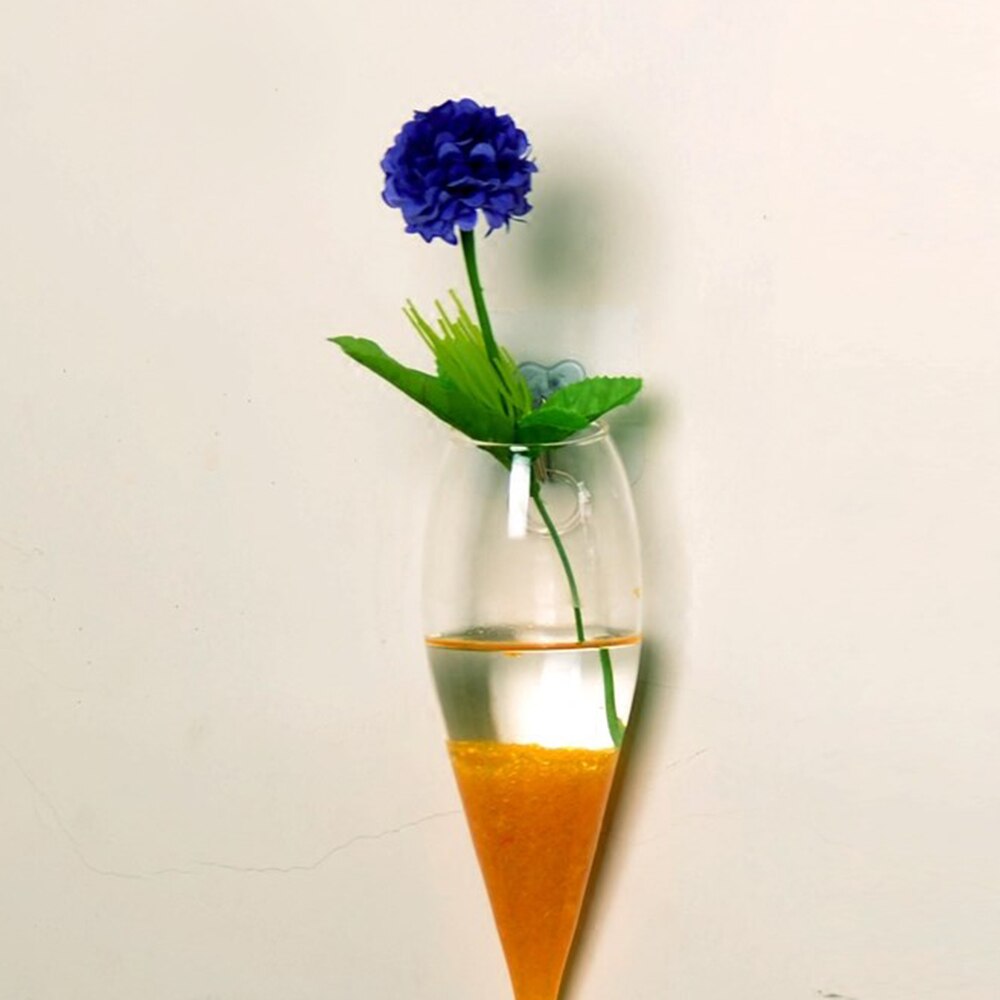 Hængende klart hjem glas vægmonteret hængende vase flaske plante blomsterkugle indretning terrarium diamant stil: Multi