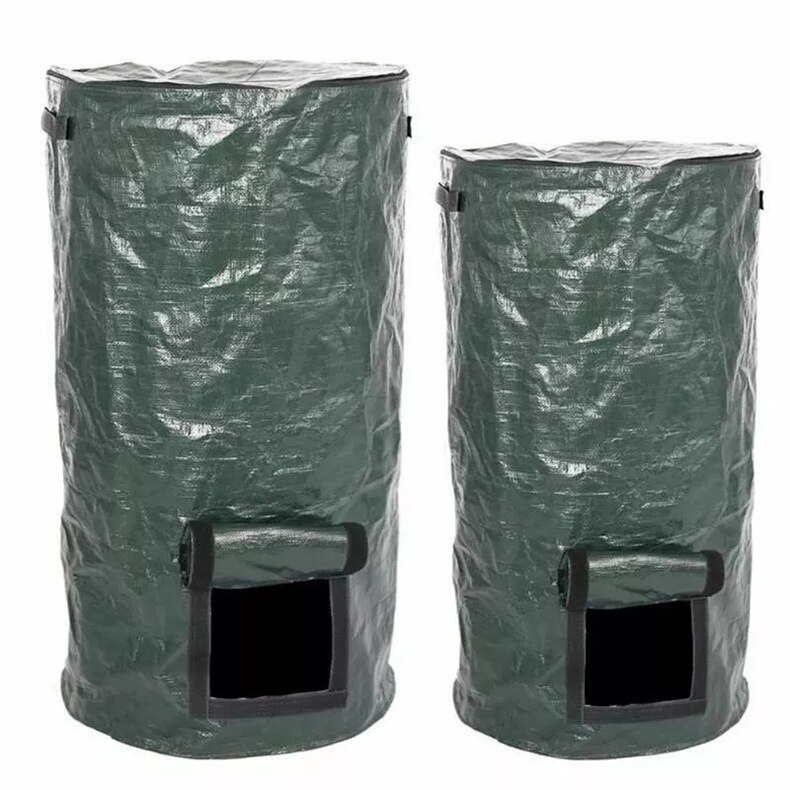 Collapsible Garden Yard Compost Bag with Lid Organic Ferment Waste Composter Grow Bag Potato Grow Bag: D35X60CM
