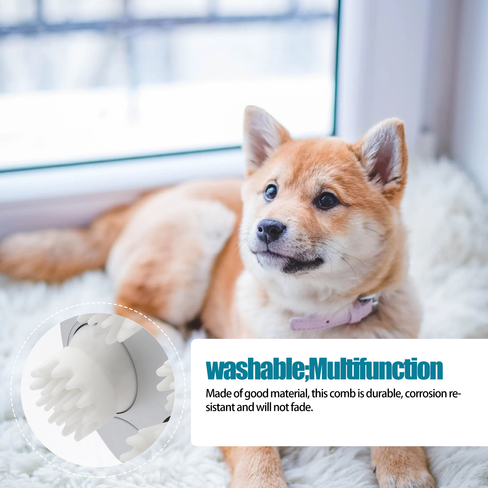 Masseur électrique pour animal de compagnie, appareil de massage à rotation automatique et omnidirectionnel, avec chargeur USB, amusant pour chien et chat (blanc)