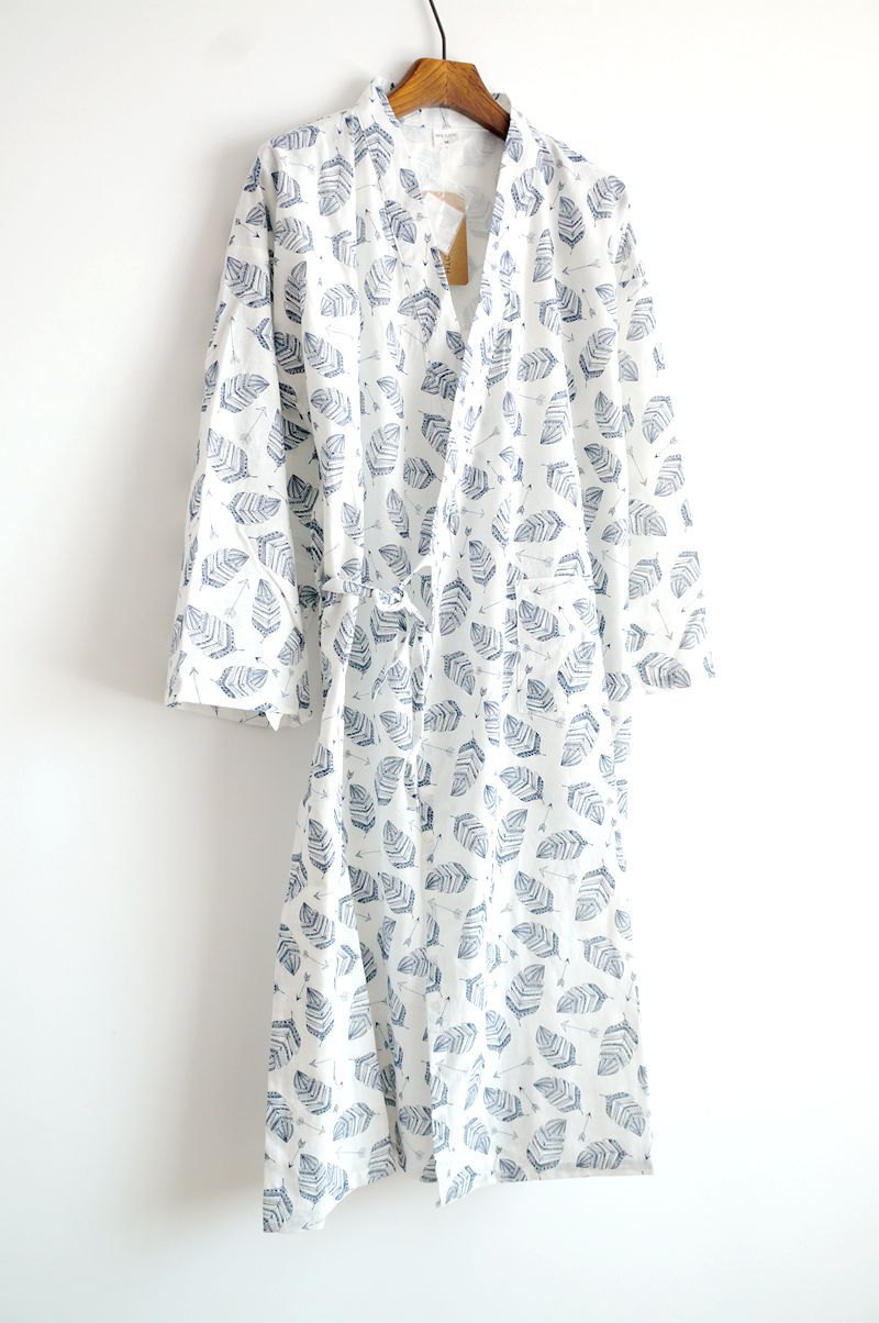 2025 neue Männer 100 % Baumwolle Blick Baumwolle Kleid verlieren Dünne Yukata Japanische Kimono Pyjama männer Mit Kapuze Kleid V-ausschnitt Pyjama Bademantel: M / Kakifarbig
