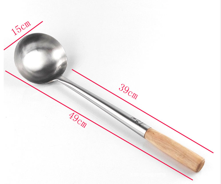 big long spatula shovel chef cooking cocina utensilios Kitchen Utensil Handle full Stainless Steel Metal Turner Soup Spoon wok: 12
