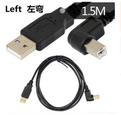 USB 2.0 A Male to USB B Male Type B BM Up&amp;Down&amp;Right &amp; Left Angle Printer scanner 90 degree cable 150cm BM Angled Cable: Left