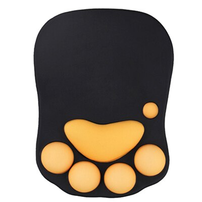 3D Cute Mouse Pad Anime Soft Cat Paw Mouse Pads Wrist Rest Support Comfort Silicon Memory Foam Gaming Mousepad Mat: Black