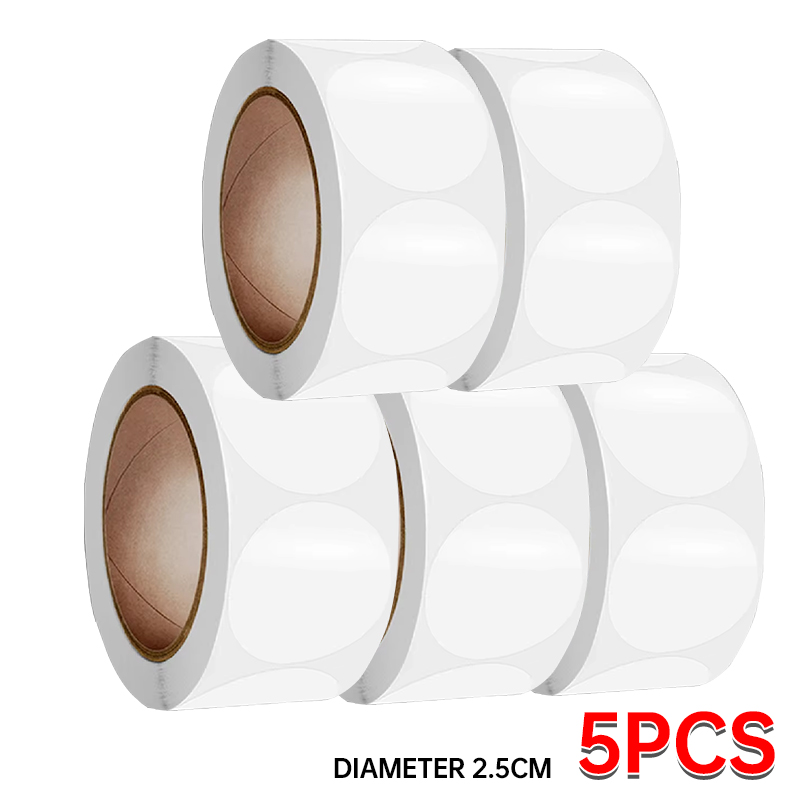 500PCsTransparent 2"/2.5"/3.0" Round PVC Stickers Envelope TabSealer and Retail Package Clear Seal Labels Sealing Tape Sticker: Blue