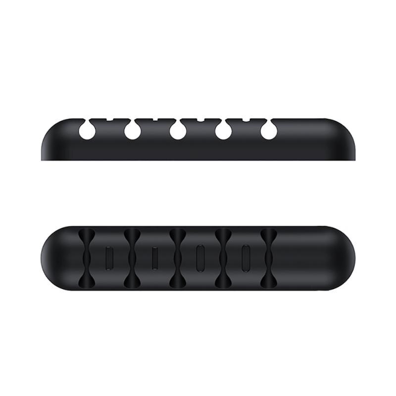 6 Clips De Rangement Pour Câbles Auto-adhésifs - 8 Fentes Par Clip - Pour Câbles USB, Réseau, Lumière - Noir, Polyamide