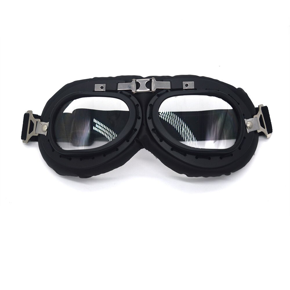 Lunettes de moto Vintage universelles pour pilote, pour Scooter, casque, pour Harley: Clear lens