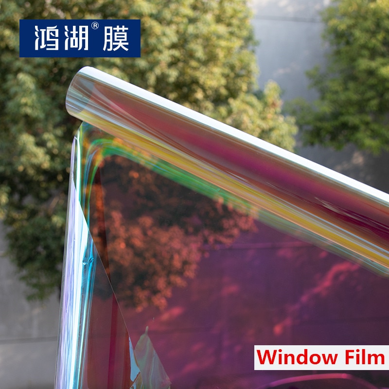 Farverig vinduesfilm kamæleon farve solfarvet film diy cosplay dekorative vinduesfolier selvklæbende klistermærker