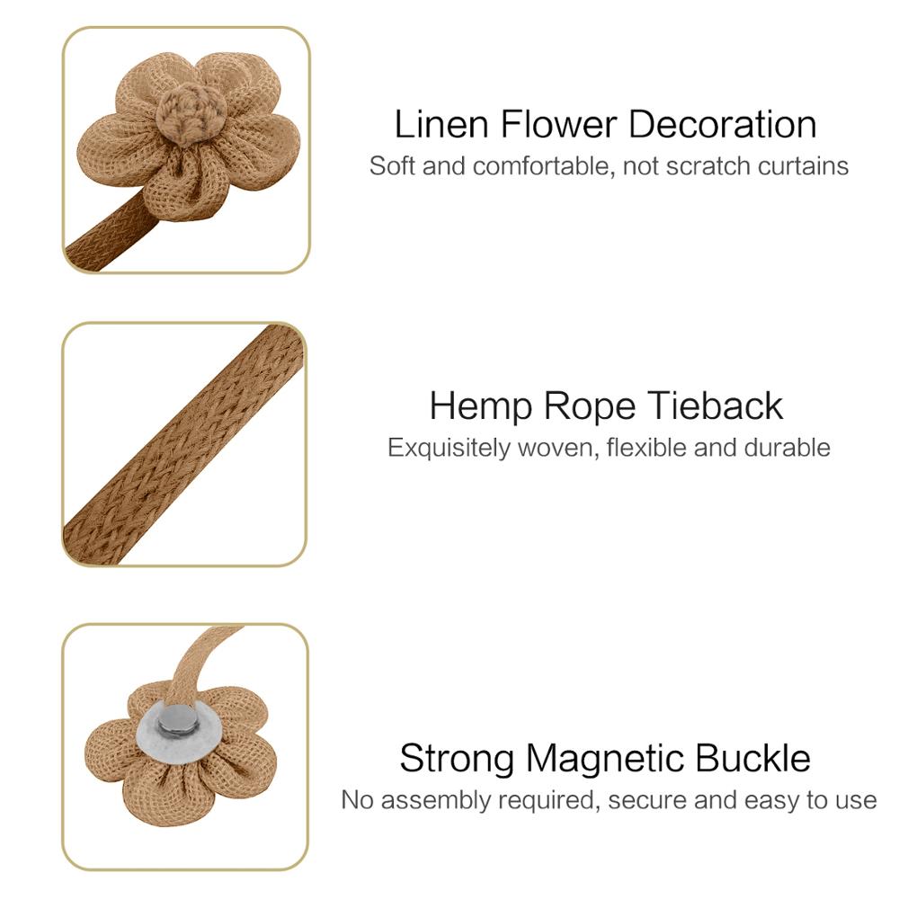 2 Pack Magnetische Gordijn Touw Terugloopsper Zonnebloem Decoratieve Gebreide Koord Gordijnen Tieback Accessoires