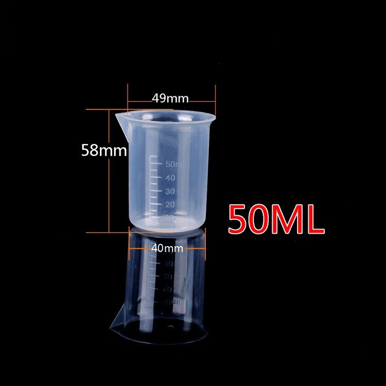1Pcs 250ml/100ml/50ml/25ml Transparent Kitchen Laboratory Plastic Volumetric Beaker Measuring Cup: 50ml