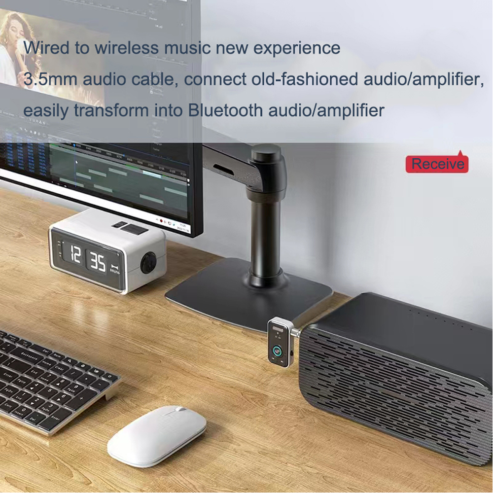 Bluetooth 5.3 Transmitter Receiver Wireless Audio Adapter For Car Music Headphone Speaker 3.5mm Jack AUX Bluetooth Adaptador