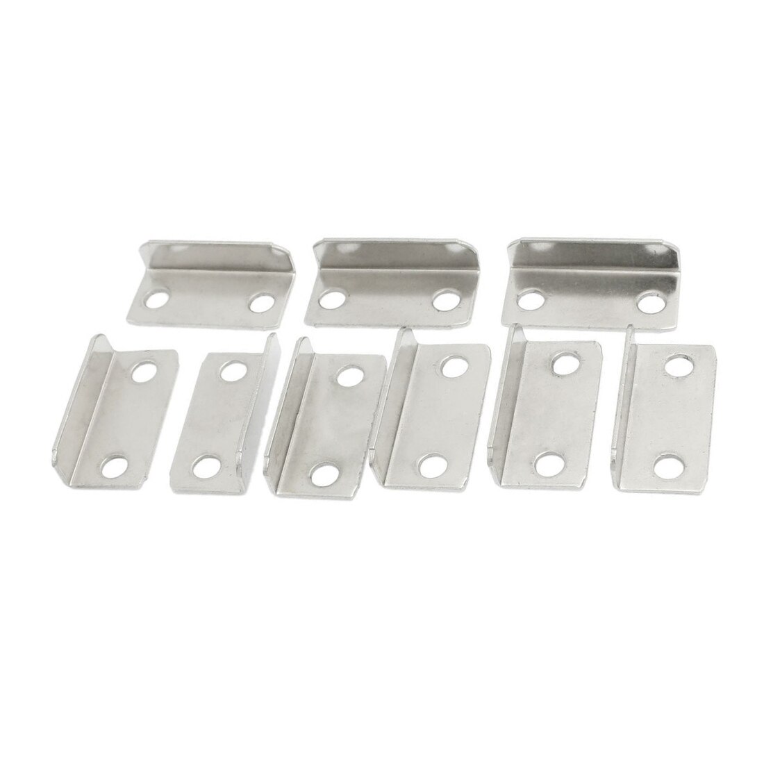 KSOL 10 Pcs Home Office Silver Tone Metal Right Angle Drawer Lock Strike Plate