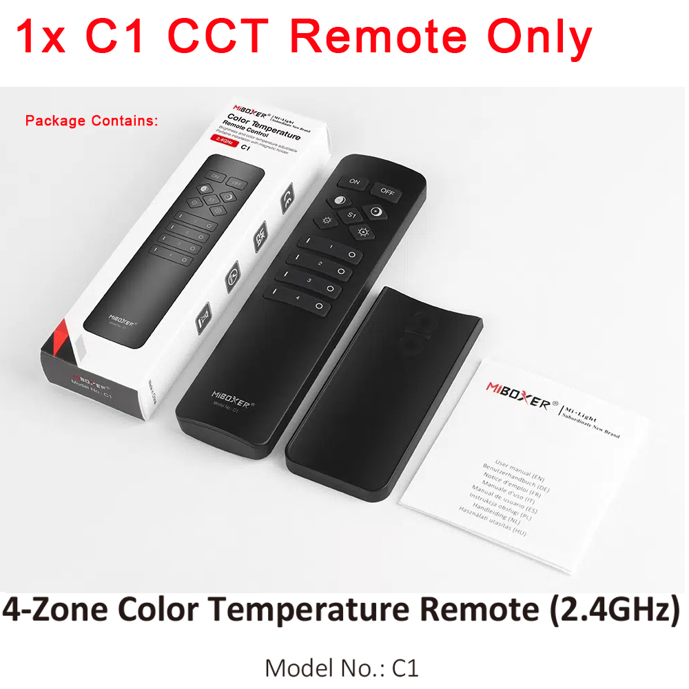 MiLight 2.4G Wireless Dimmer Remote FUT006 FUT007 FUT094 S1-W S1-B S1W+ C1 C3 Y1 Y2 K0 K1 K2 K3 K2S K3S for MiBoxer CCT LED Lamp: black