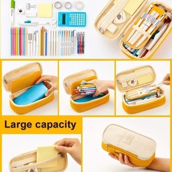 Trousse mignonne Kawaii pour filles grande capacité toile porte-crayon école boîte à crayons