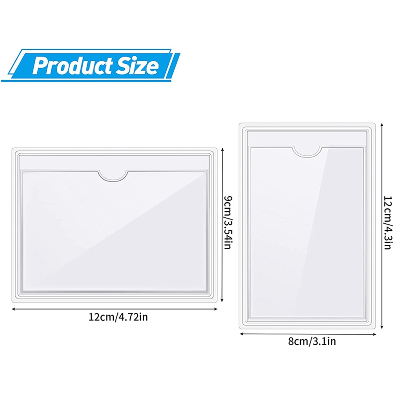 Practical 50Pcs Self-Adhesive Label Card Holder Index Pockets Holder 2 Sizes Clear Card Holder Adhesive Label Holder Card Sleeve