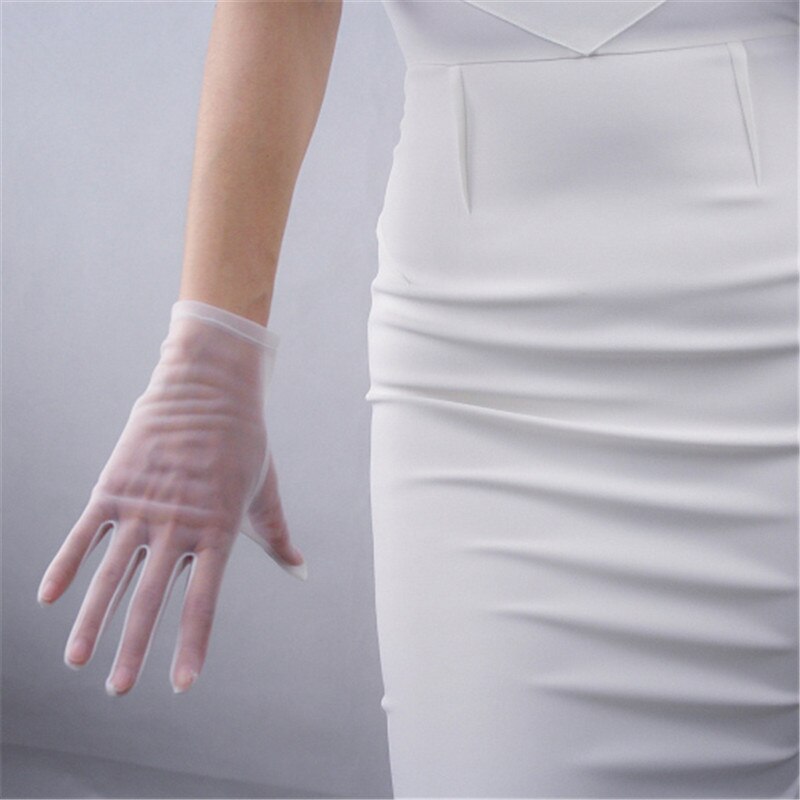 Schwarz Seide Frauen Kurze Handschuhe Spitze Mesh Gaze Ultra-Dünne Retro Boda vestido Elegante frauen Handschuhe Touch bildschirm TB55-9