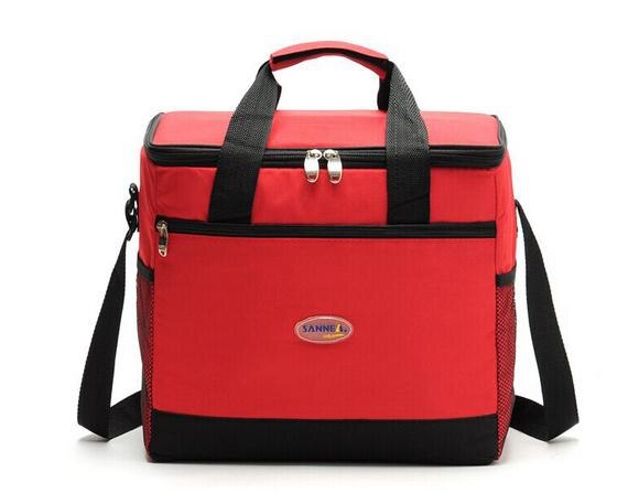 New Fashion 16L borsa da pranzo isolata portatile di grande capacità borsa da Picnic per alimenti termici per donna borsa da pranzo per uomo thermo Bag: Rosso