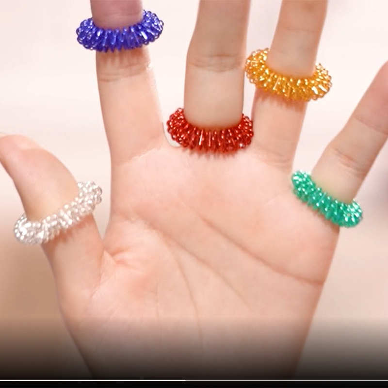 15 Uds. Anillos de acupresión, juego de anillos sensoriales con puntas para adolescentes y adultos, masajeador reductor de estrés, juguetes antiestrés para aliviar el estrés