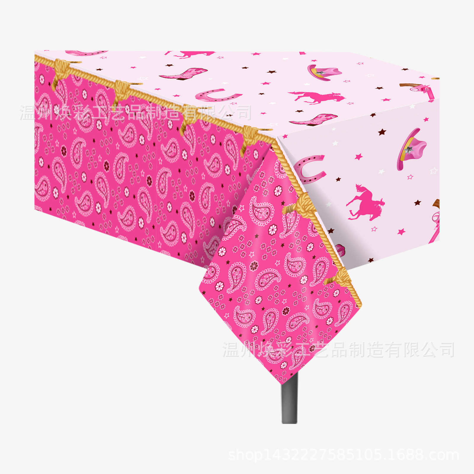 Decoraciones de de cumpleaños con temática de vaquero occidental, vajilla desechable de vaquera rosa, Banner de , suministros de revelados de género