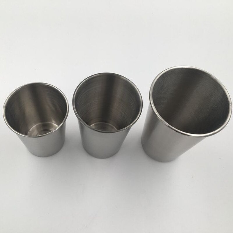 70ml/230ml/350ml/500ml tazas de acero inoxidable vaso pinta vasos metálicos al aire libre Camping viaje tazas para bebidas café té cerveza