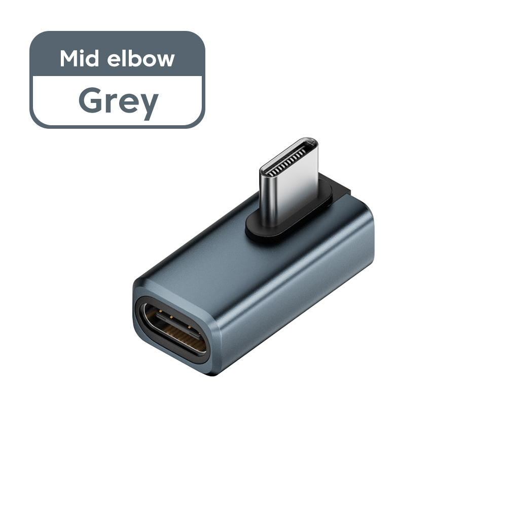 Adaptador OTG de 240W USB 3,0 tipo C a tipo C 8K 80Hz USB C carga rápida 80Gbps transferencia de vídeo de datos para iPhone 16 Macbook 90 ° Codo: Rosa