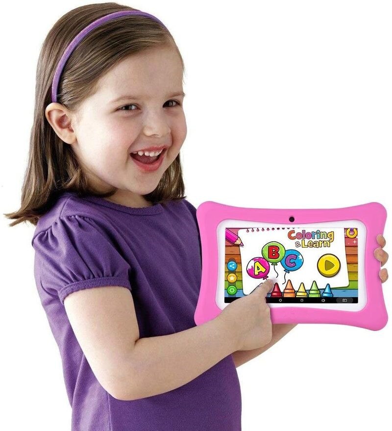 Ouderlijke Controle 7 Inch M755 Kids Tablet Pc RK3126 Quad Core 1Gb + 8Gb 1024*600 Android 7.1 Voor Kinderen Leren Siliconen Case