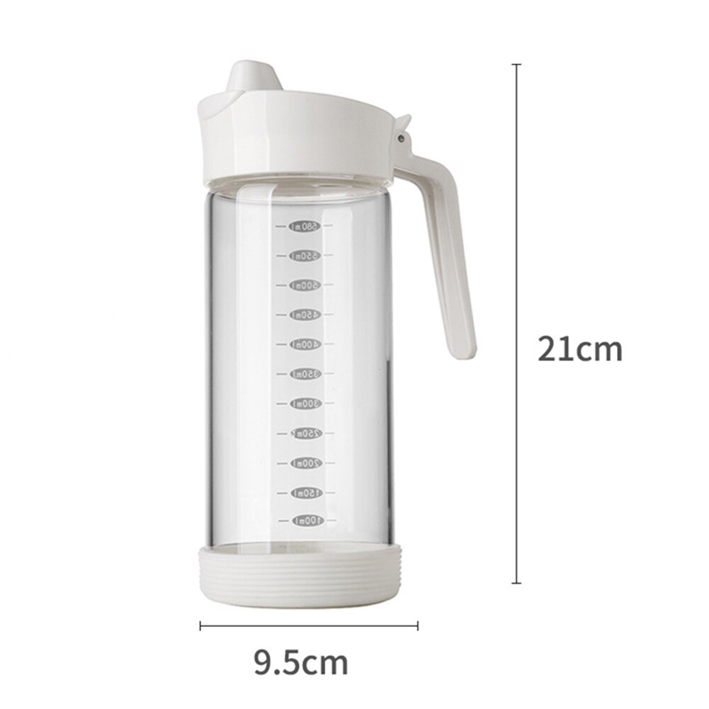 Olijfolie Fles Dispenser Saus Fles Met Deksel Sauskom Kruiden Glas Opslag Flessen Azijn Olie Container Keuken Gereedschap: Milky White L