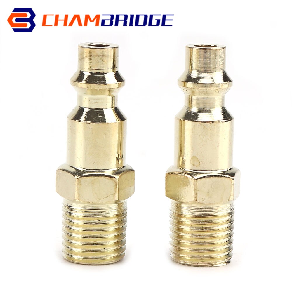 Solid Brass 1/4" NPT Quick Coupler Air Line Hose Compressor Fittings Connector Tool Fittings Air Compressor Coupler Plug 2-10Pcs