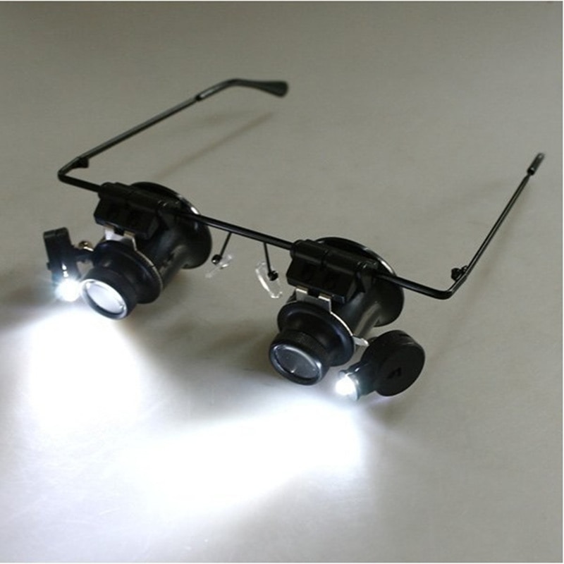 20x Vergrootglas Met Led Verlichting Glazen Vergrootglas Voor Horloge Reparatie Verrekijker Loupe Sieraden Reparatie Tool Herramientas