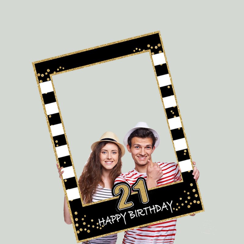 1Pcs 1 18 21 30 40 50 60 Photo Booth Props Frame V... Grandado