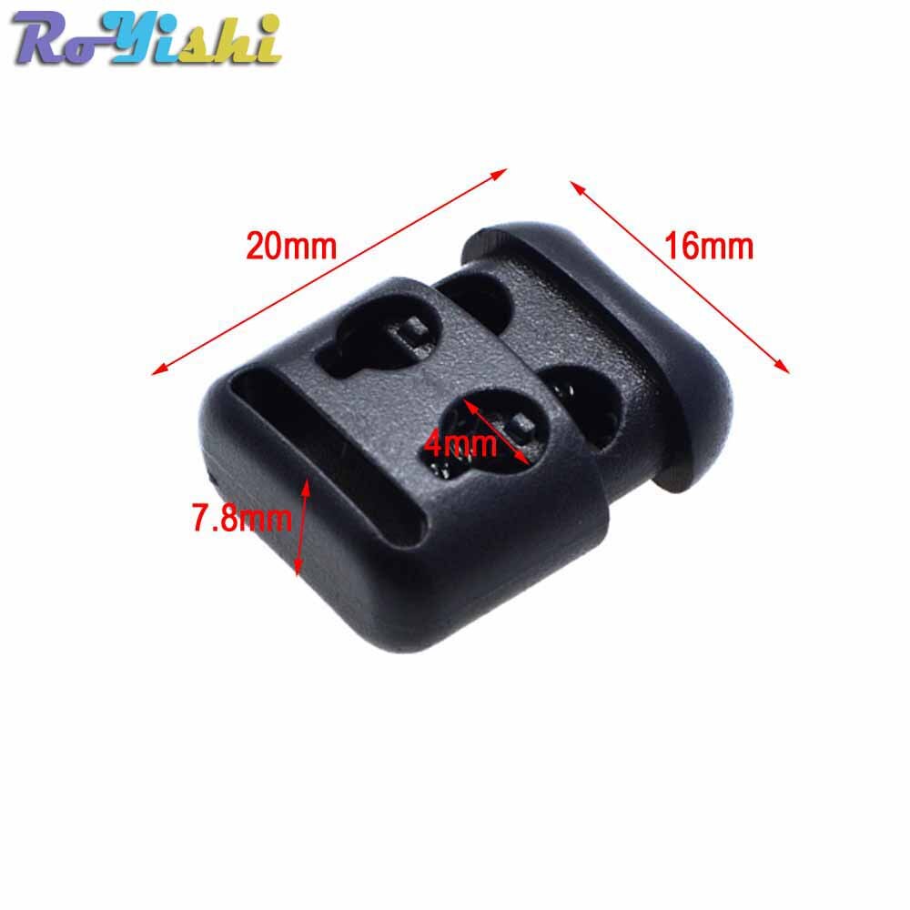 10pcs/pack Cord Lock Toggle Clip Stopper Plastic Black For Bags/Garments: C0045