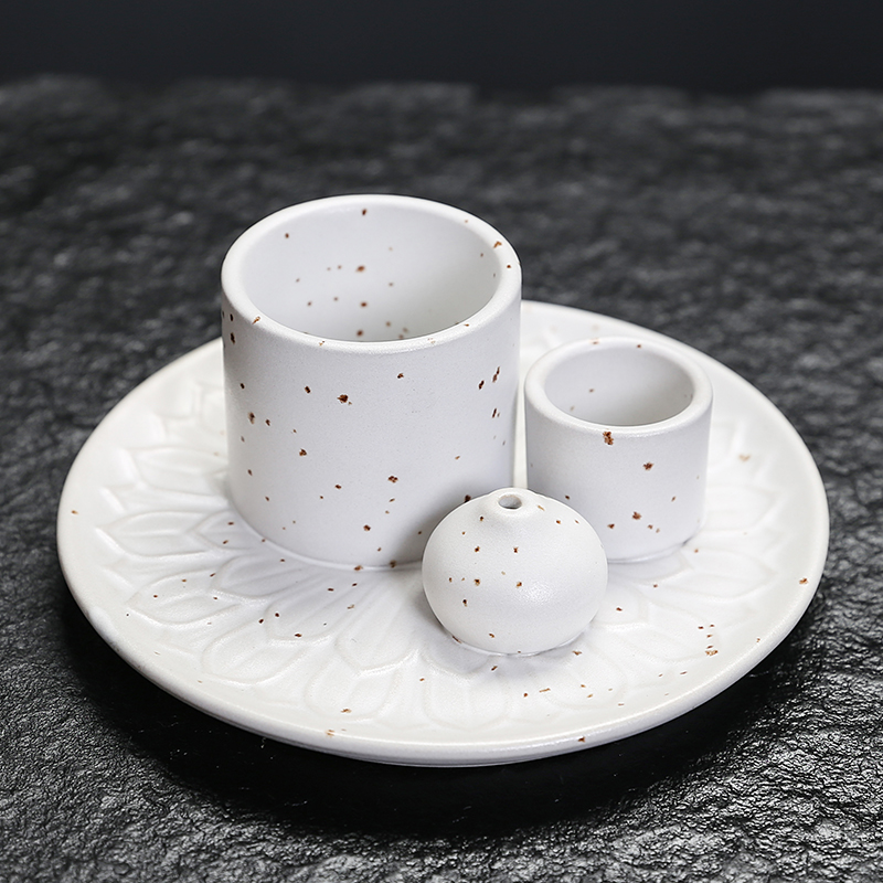 1Pcs Ceramic Incense Burner Holder Multifunctional 4-in-1 for Palo Santo Sage Sticks Candles & Crystals Ideal for Christmas: WHITE