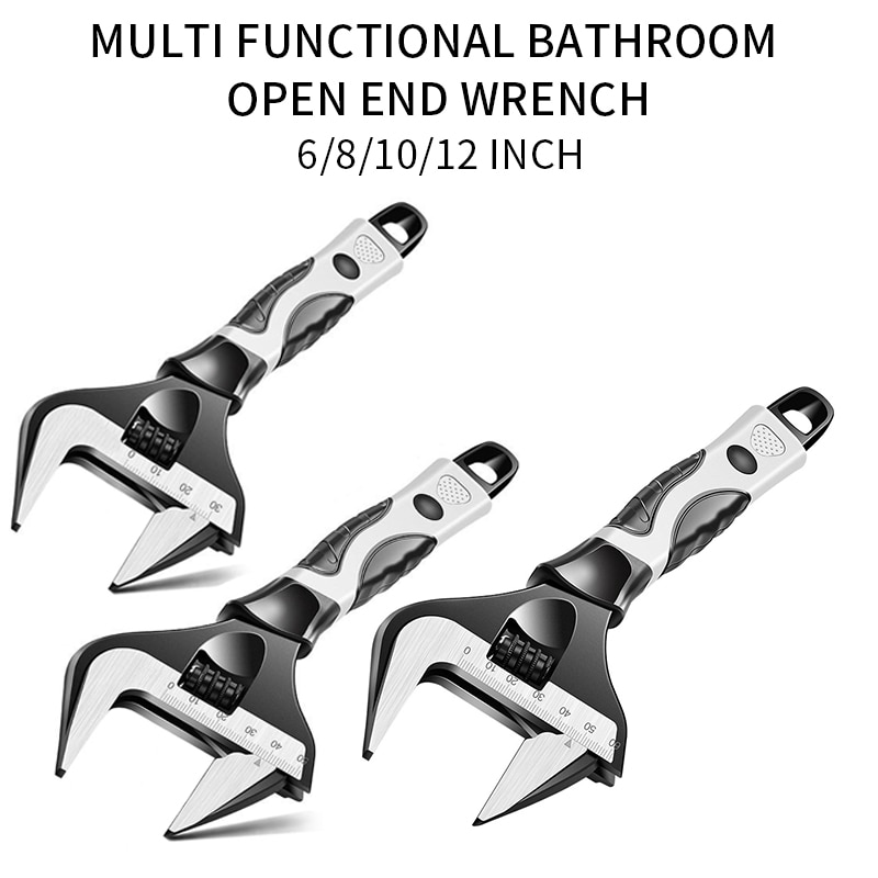 Adjustable Wrench Stainless Steel Wrench With Precise Handle And Measuring Scale Plumbing Repair Tool