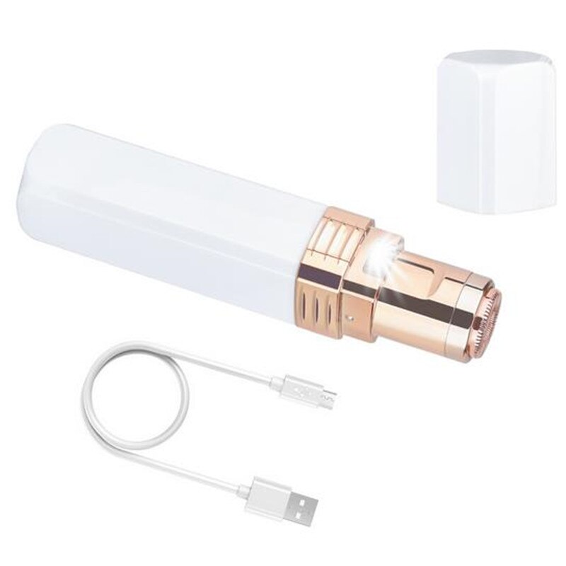 Depilación indolora recargable mediante USB para mujeres, depiladora eléctrica portátil, depiladora femenina para labios, mejillas, afeitadora de vello facial, 30 #: USB White