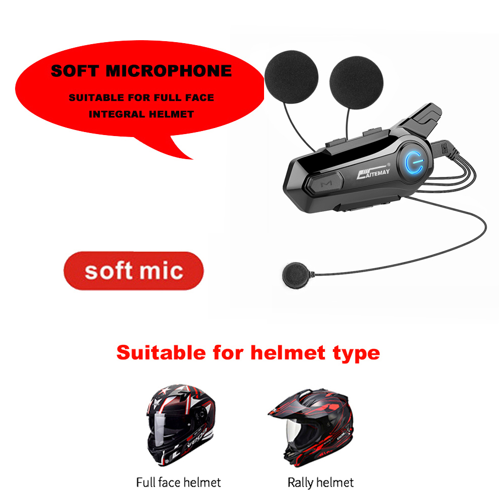 E1 Bluetooth Intercom Motorhelm Bluetooth Headset ... – Vicedeal
