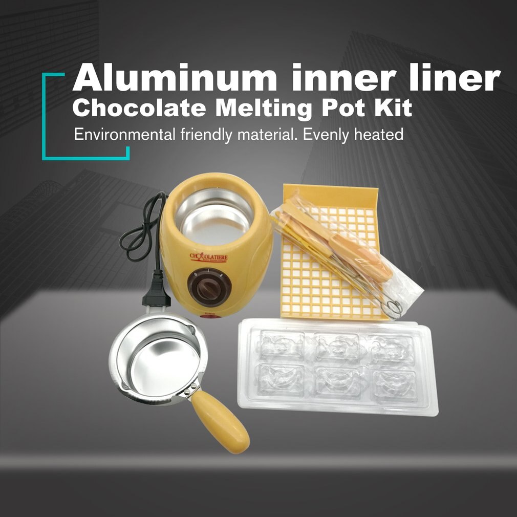 220V Elektrische Snoep Chocolade Smeltkroes Chocoladefontein Diy Keuken Tool Met Hart-Vorm Mal Voor Zeep Maken
