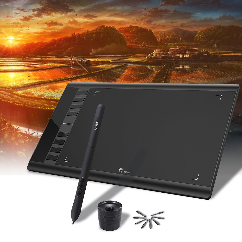 UGEE M708 carte de dessin graphique améliorée avec stylo passif sans batterie 8192 sensibilité à la pression 266RPS 10*6 pouces