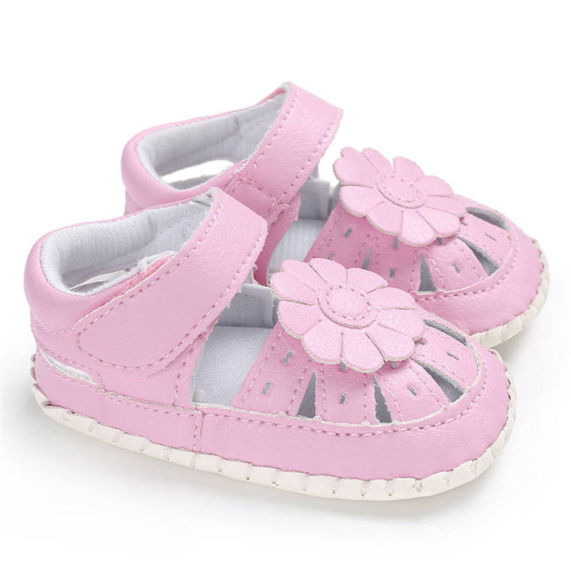 Sandalias de verano para niñas, suela de goma antideslizante con flores bonitas, zapatos de princesa para bebés de 0 a 2 años