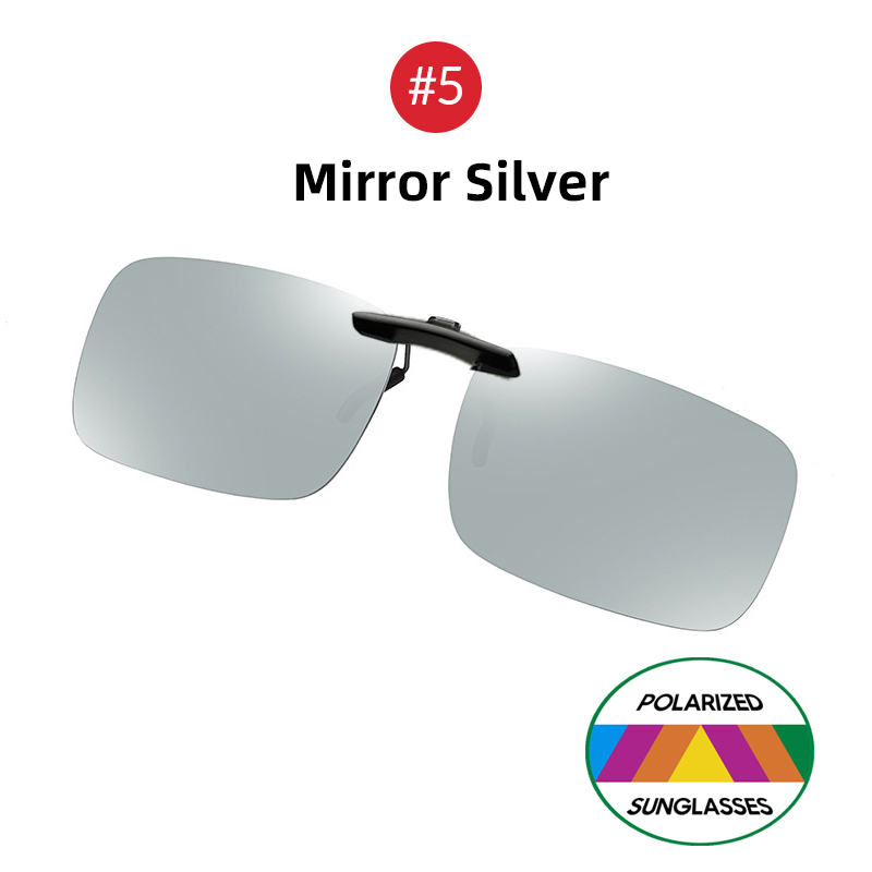VIVIBEE Mens Fishing Clip On Sunglasses Mirror Blue Eyeglasses Polarized UV400 Women Square Night Vision Driving Sun Glasses: black / PURPLE